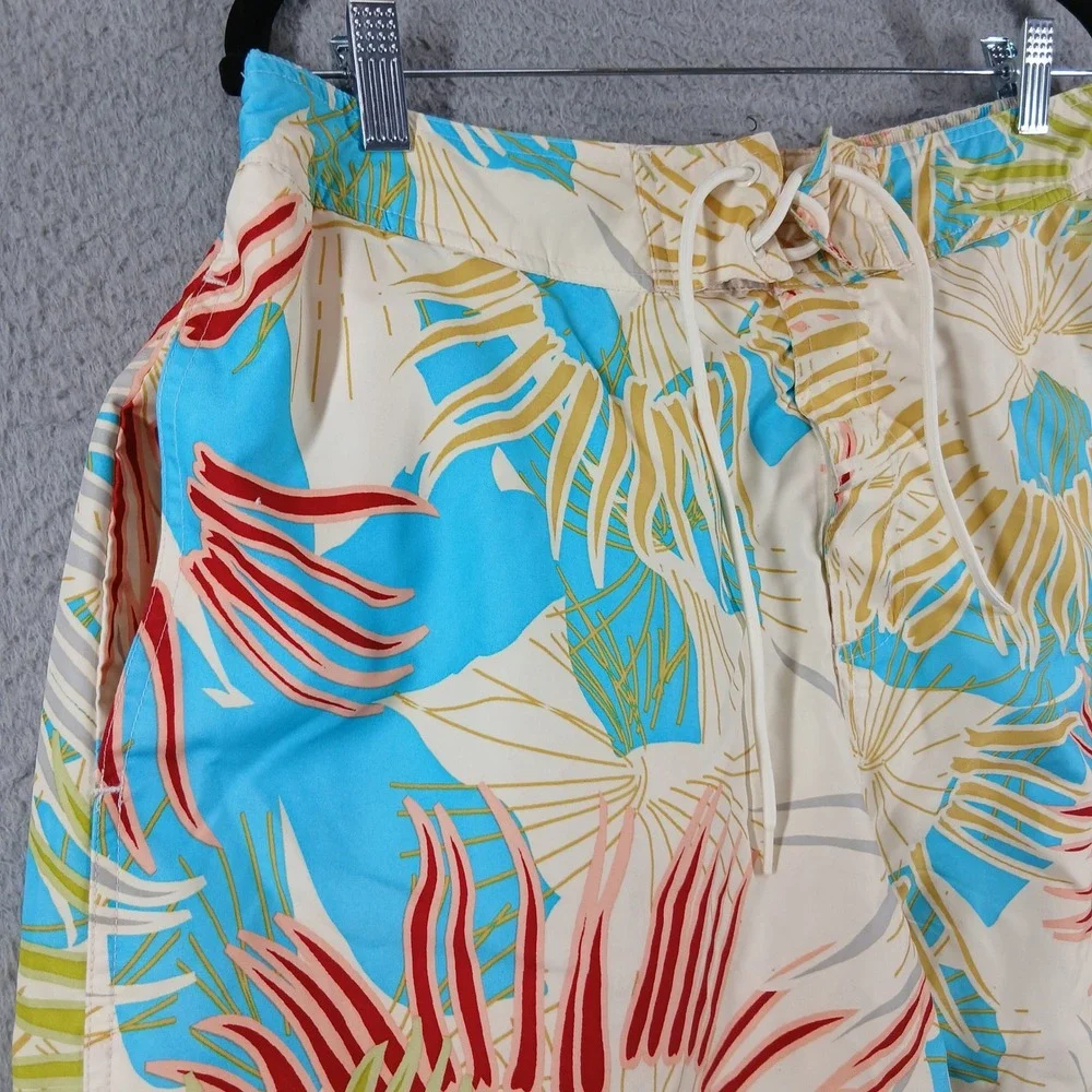 Jantzen Men's Tropical Floral Swim Trunk Board Shorts Size XL Blue Multicolor